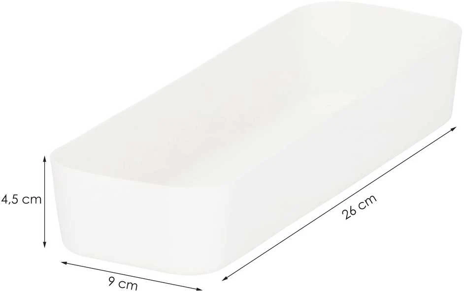 Stalčių dėklas Springos 26x9 cm, kreminės spalvos