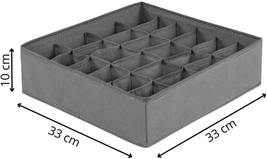 Stalčių organizatorius Springos pilkas 33x33x10 cm