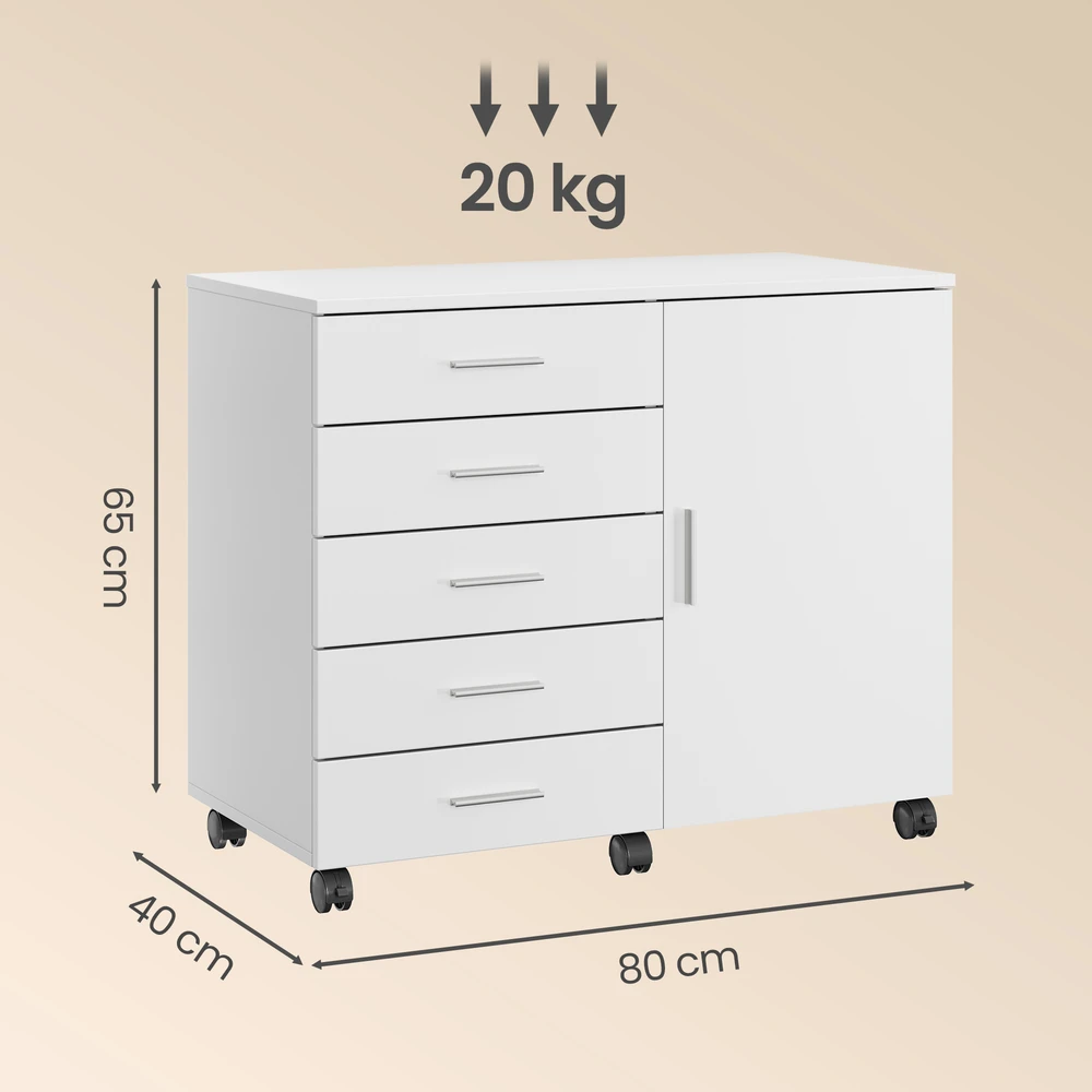 Songmics Stalčių spintelė 40 x 80 x 65 cm