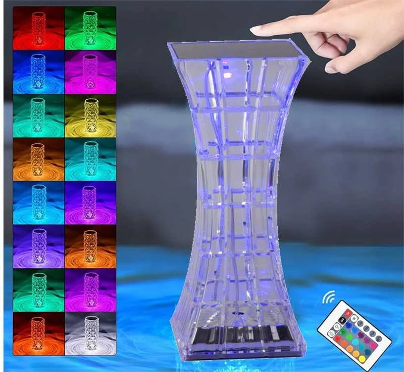 Stalinė LED RGB stalinė lempa su pultu, 18 cm