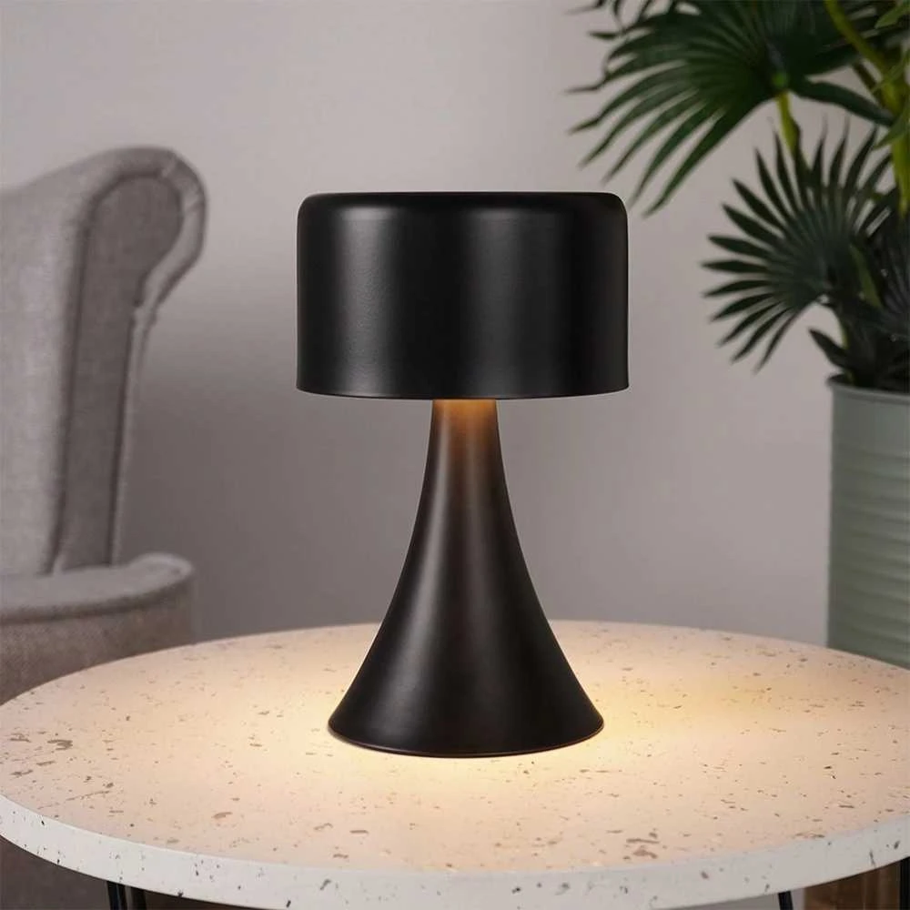 Home Styling Collection Juoda metalinė LED stalinė lemputė be laido 20,5 cm