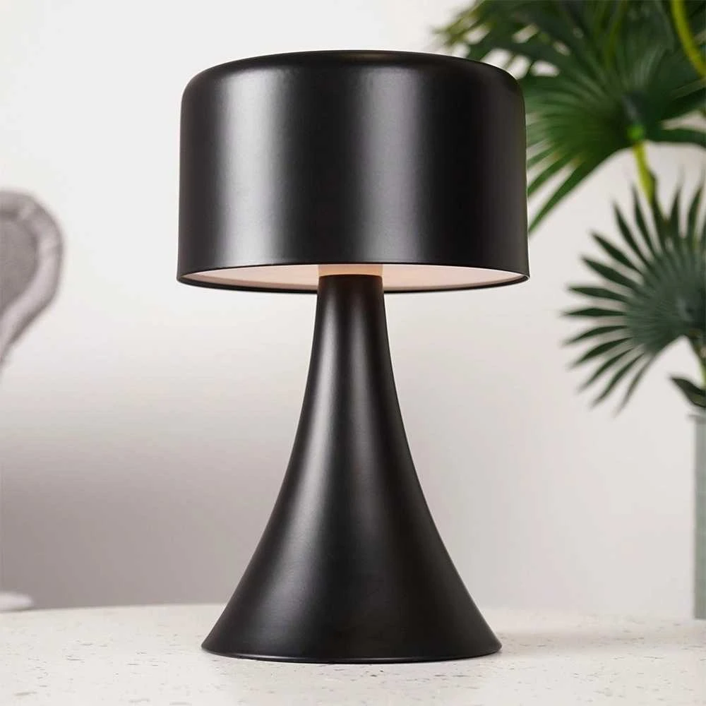 Home Styling Collection Juoda metalinė LED stalinė lemputė be laido 20,5 cm