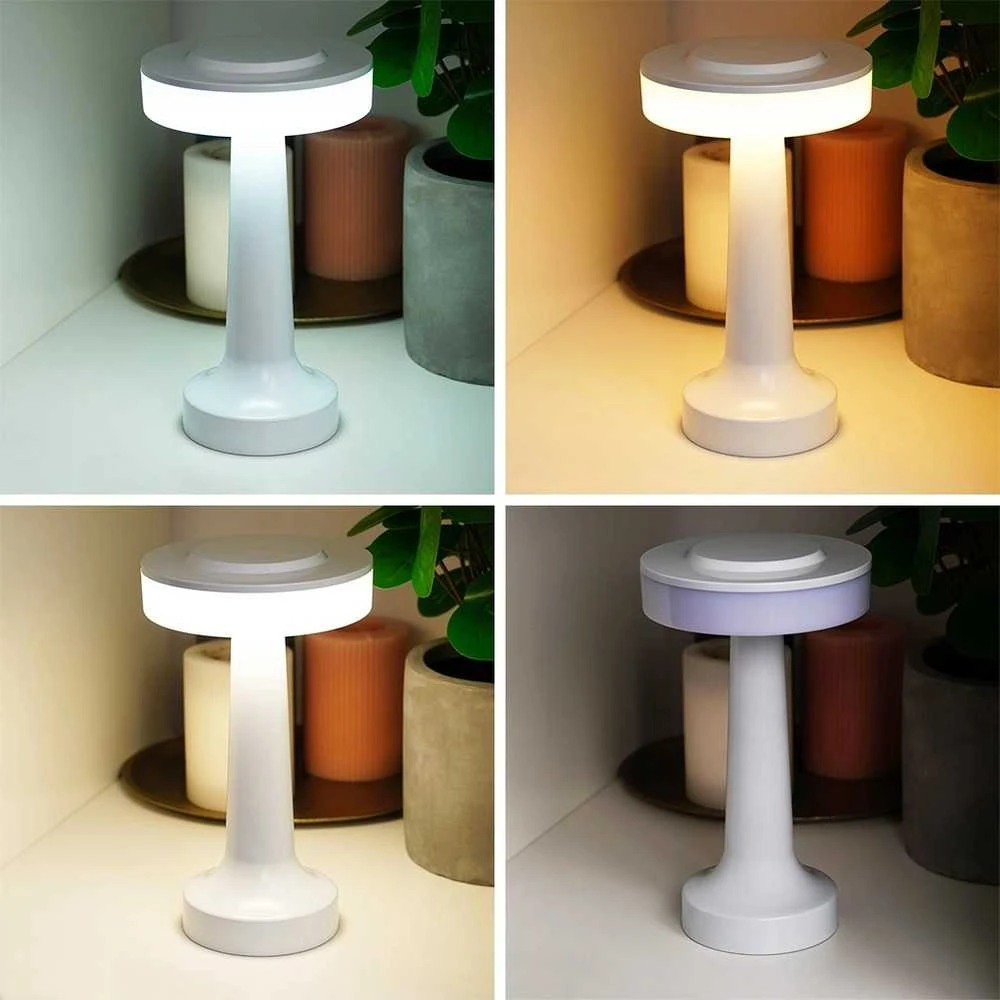 4Kom LED Stalinis Šviestuvas 21 cm | 3 Šviesos Lygiai | Belaidis Įkrovimas
