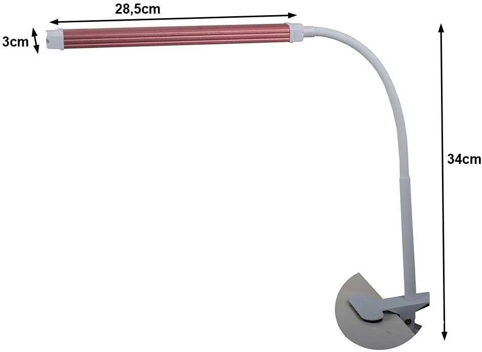 Stalinė lempa su klipsu ir LED apšvietimu