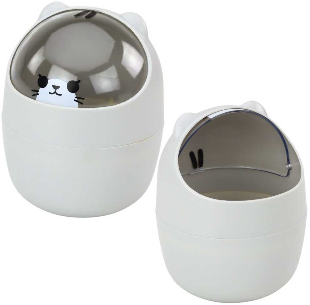 Lean Stalinė šiukšliadėžė su dangteliu, 1L, 16cm, pilkas