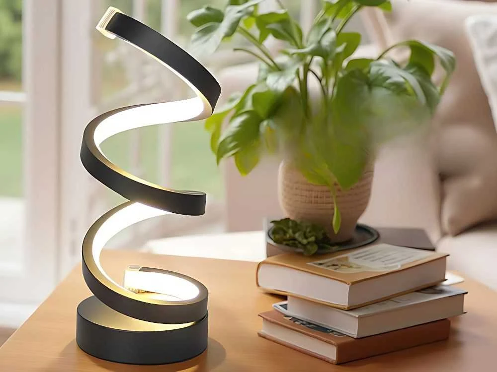 Stalinis spiralinis LED šviestuvas, 3 šviesos spalvos, USB