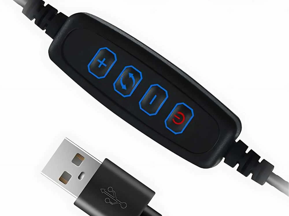 Stalinis spiralinis LED šviestuvas, 3 šviesos spalvos, USB
