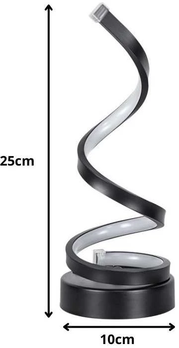 Stalinis spiralinis LED šviestuvas, 3 šviesos spalvos, USB