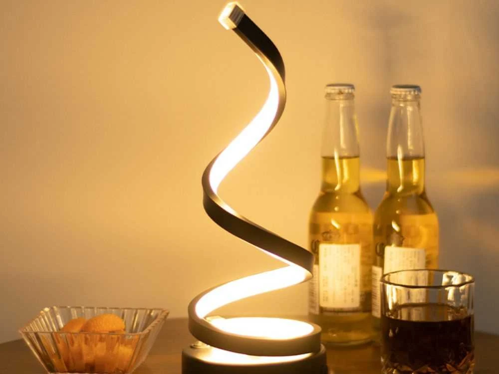Stalinis spiralinis LED šviestuvas, 3 šviesos spalvos, USB