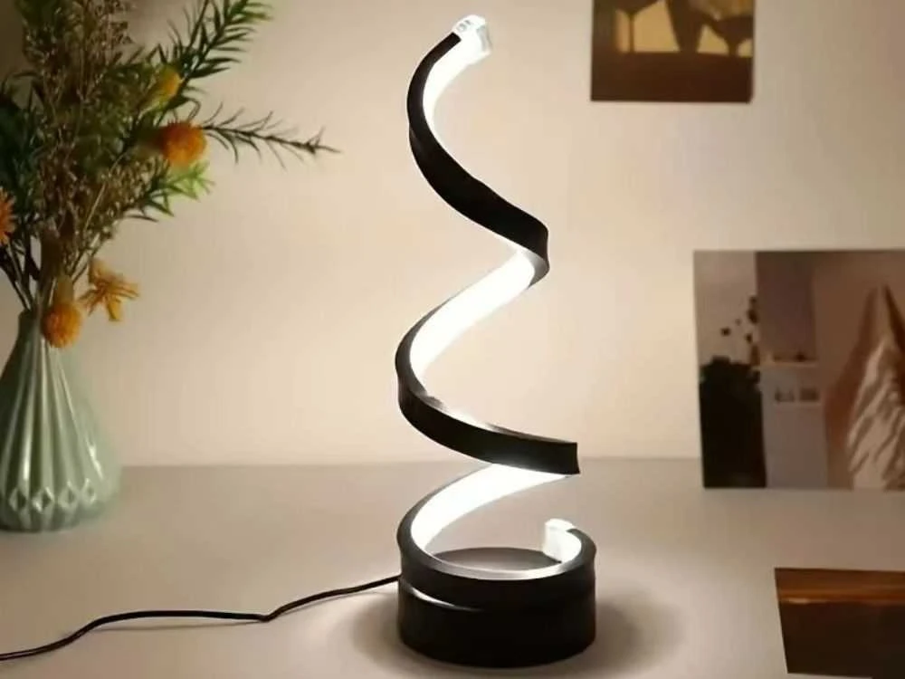 Stalinis spiralinis LED šviestuvas, 3 šviesos spalvos, USB