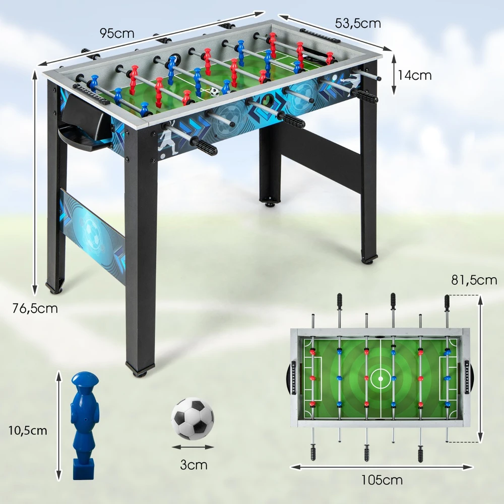 Stalo futbolo stalas juodas