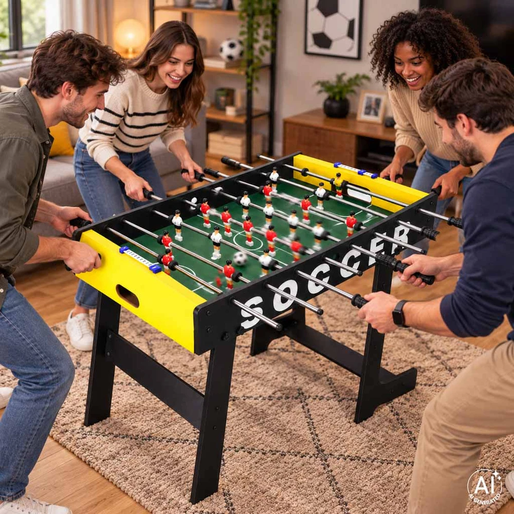 Stalo futbolo stalas, sulankstomas, 22 figūrėlės, 120 × 80 × 60,5 cm