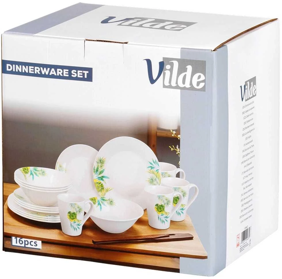 Stalo indų rinkinys baltas 16 vnt.