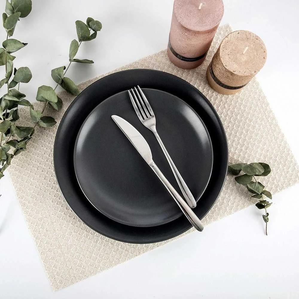 Carla Home Styling Collection Stalo kilimėlis 45x30 cm Kreminė spalva Aukso siūlų