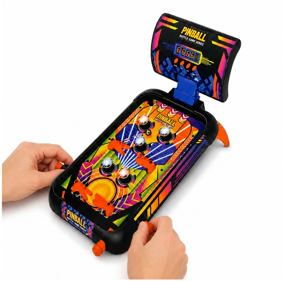 Lean Toys Stalo pinbolo žaidimas su elektroniniu taškų skaitikliu, 42 x 26,5 x 25 cm