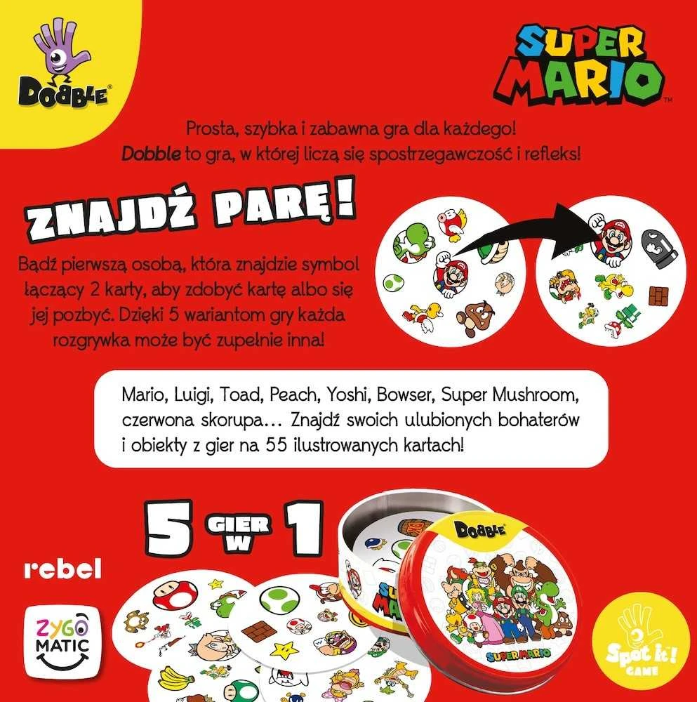 Rebel Stalo žaidimas šeimai Dobble Super Mario, spalvotas