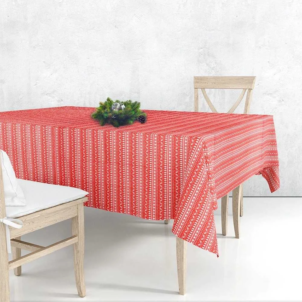 Excellent Houseware Šventinė staltiesė 180x130 cm raudona - atspari dėmėms