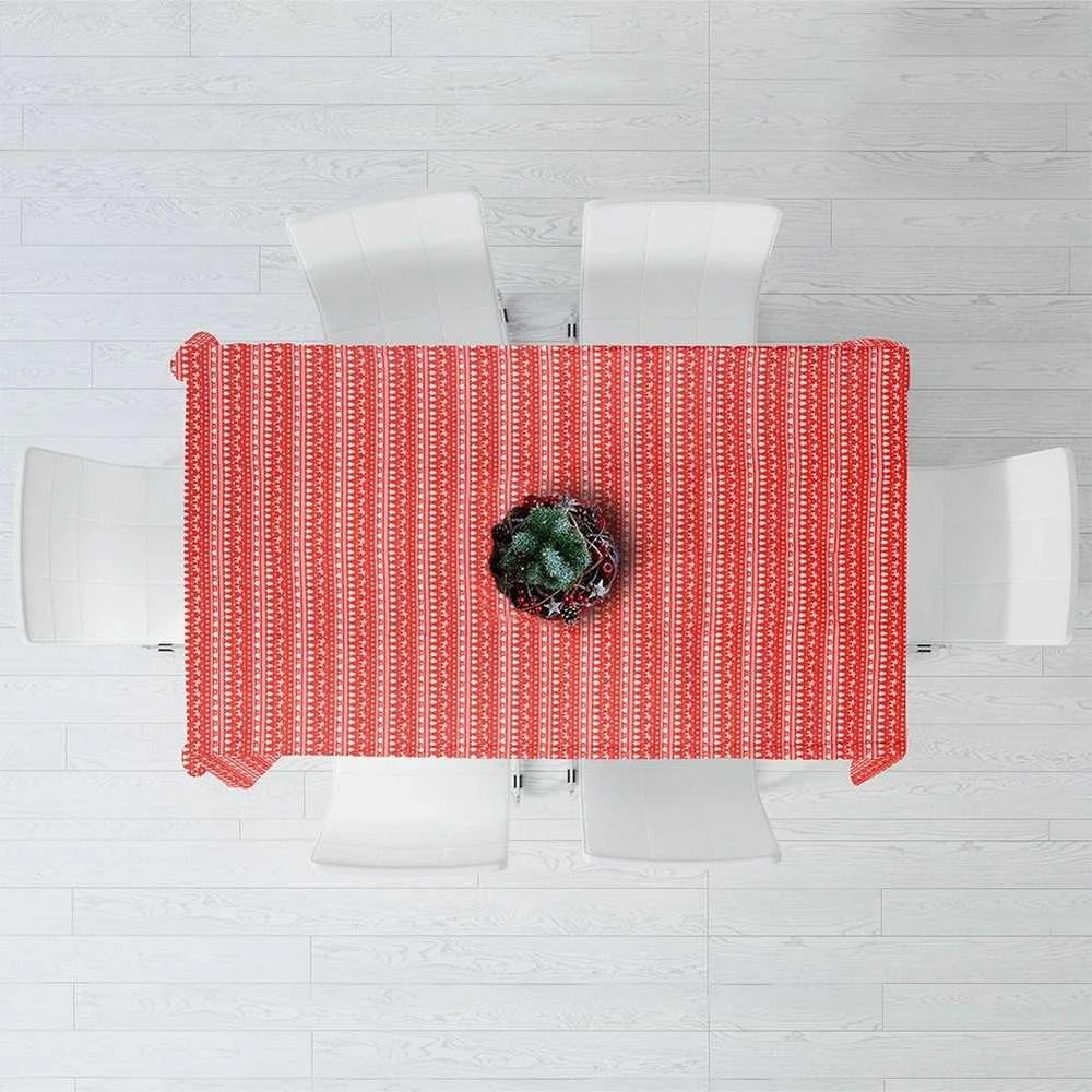 Excellent Houseware Šventinė staltiesė 180x130 cm raudona - atspari dėmėms