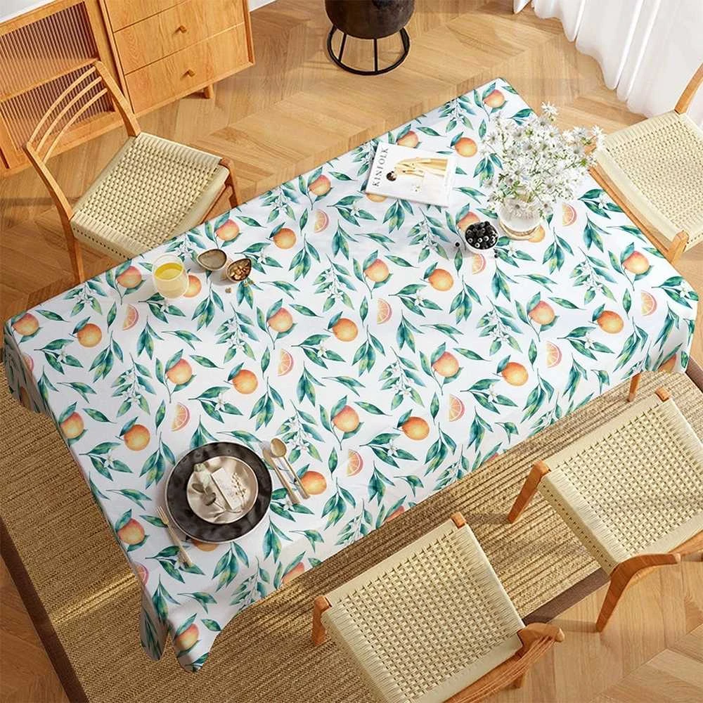 Excellent Houseware Vandeniui atsparus stalo užtiesalas 180x130 cm - Vaisių raštas