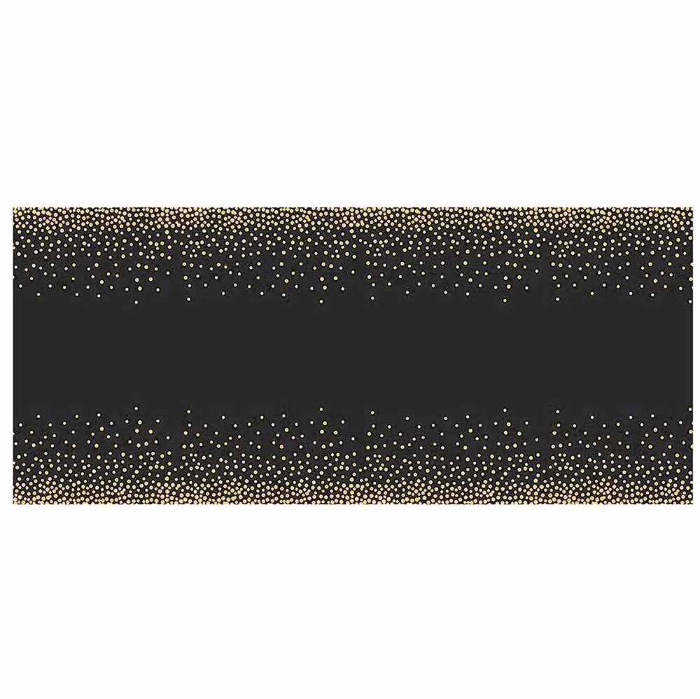 Staltiesė Springos 272x137 cm, juoda/auksinė, atspari dėmėms