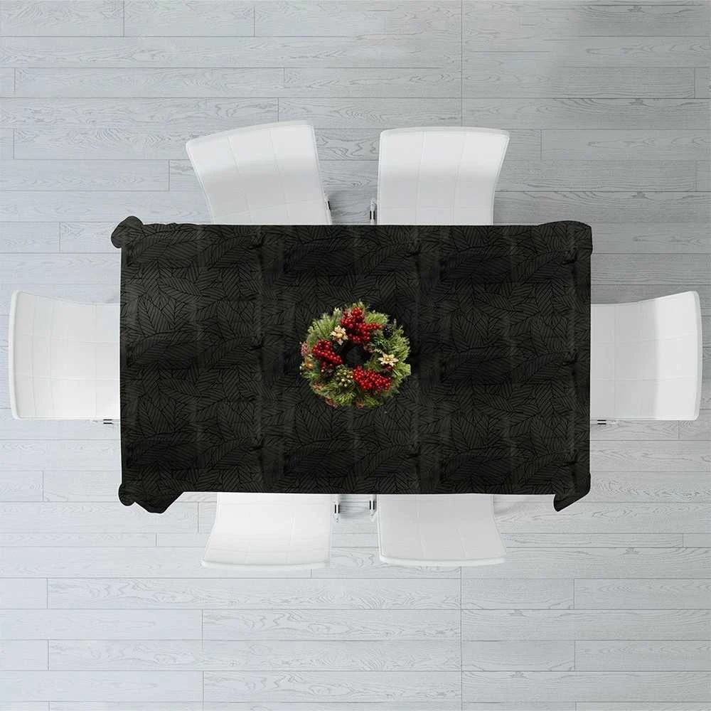 Excellent Houseware Stalo uždanga tamsiai žalia 220x150 cm, atspari dėmėms