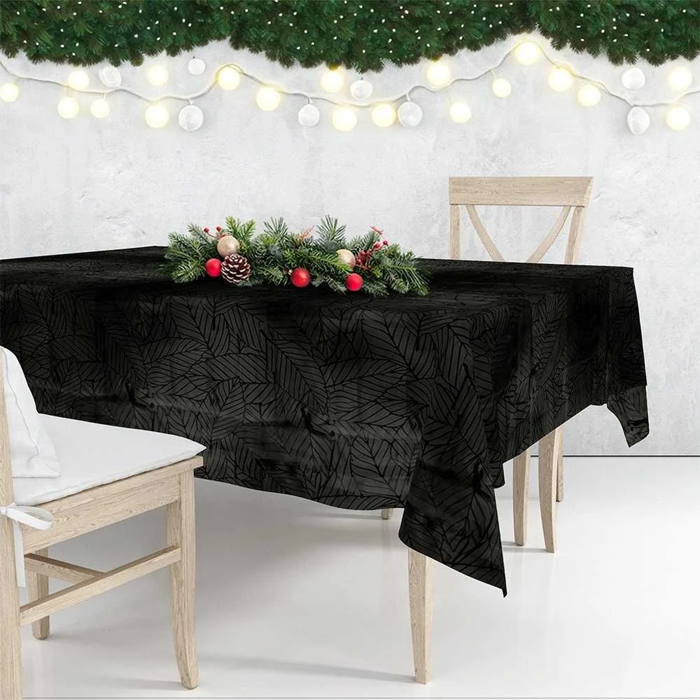 Excellent Houseware Stalo uždanga tamsiai žalia 220x150 cm, atspari dėmėms