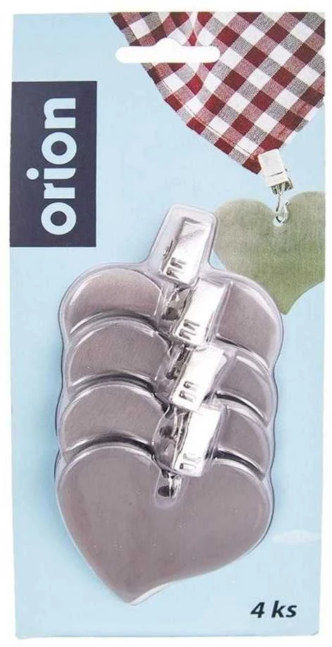 Orion Plieniniai staltiesės segtukai 4 vnt. širdies formos