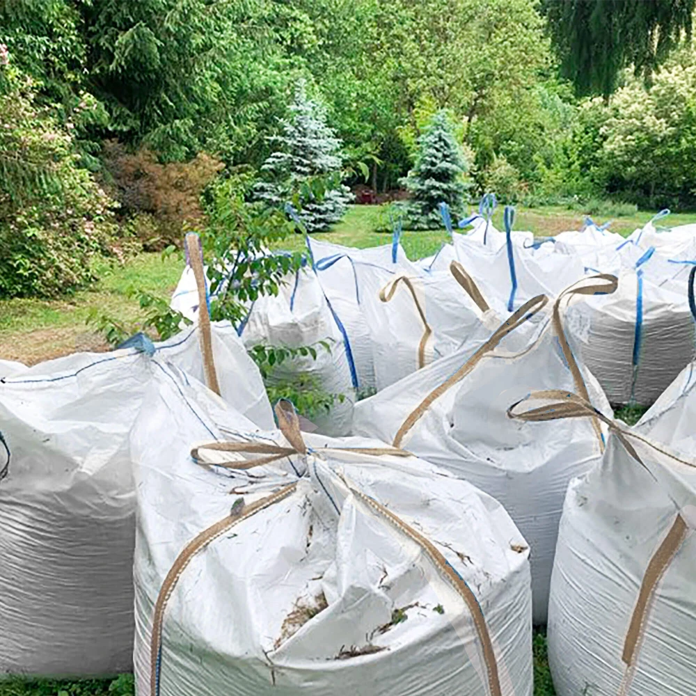 Springos Statybinių atliekų krepšys 420 l, 500 kg, baltas su geltonais elementais, 75 × 75 × 75 cm