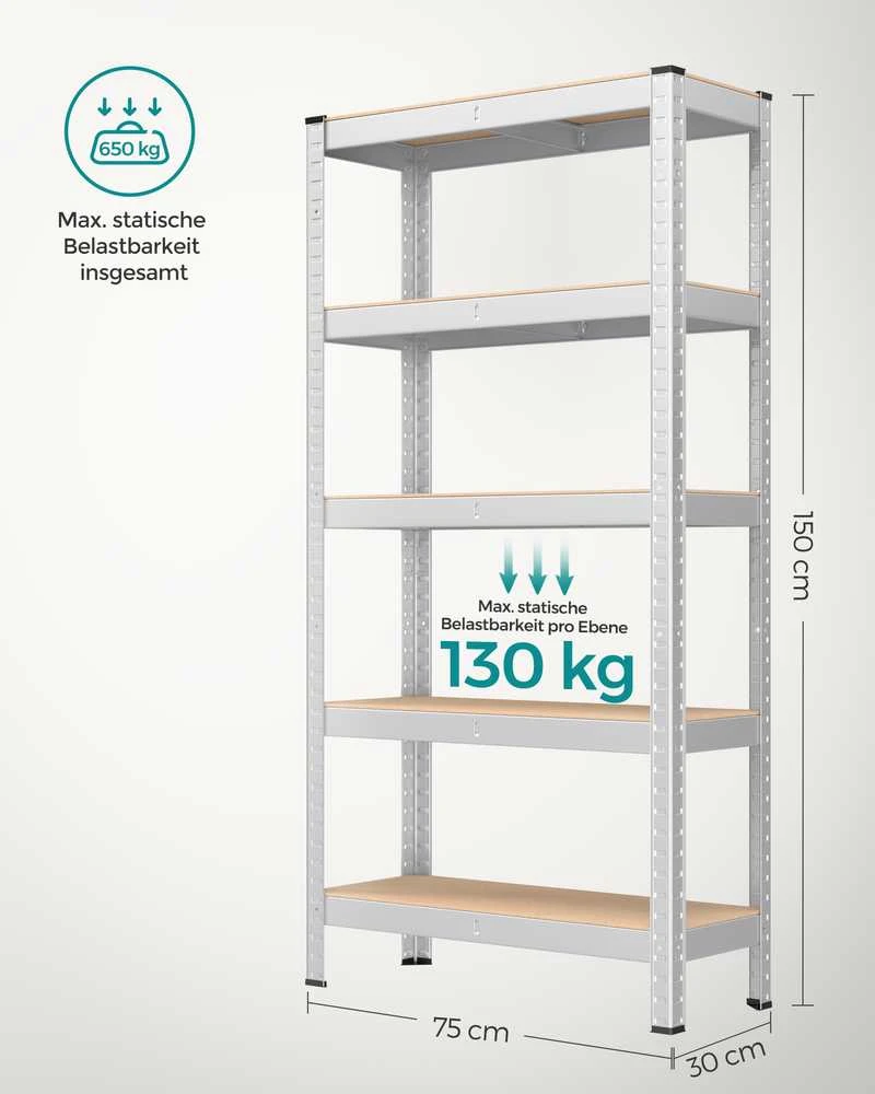 Songmics Stelažas 30 x 75 x 150 cm