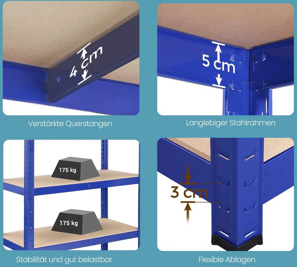 Stelažas SONGMICS 160x80x40 cm, 520 kg
