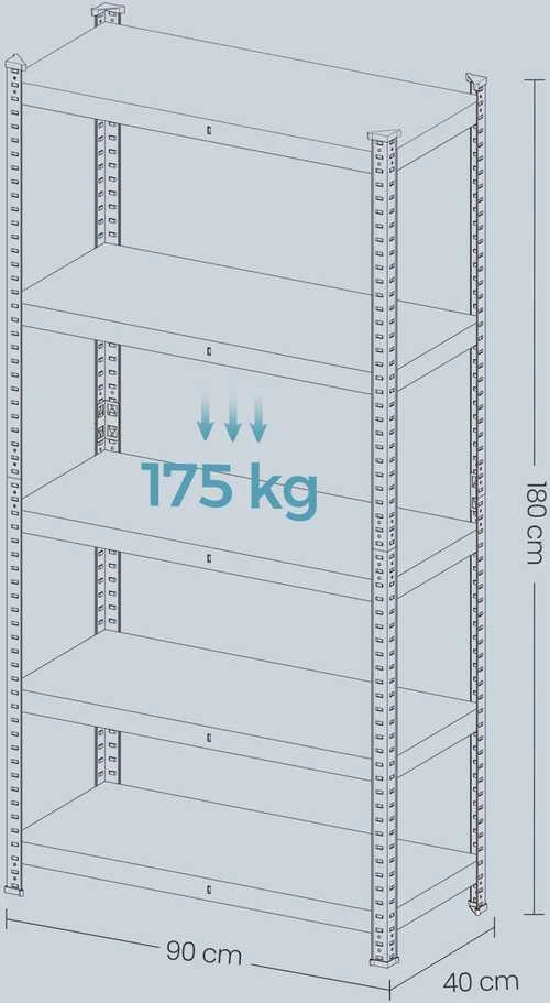Stelažas SONGMICS 160x80x40 cm, 520 kg