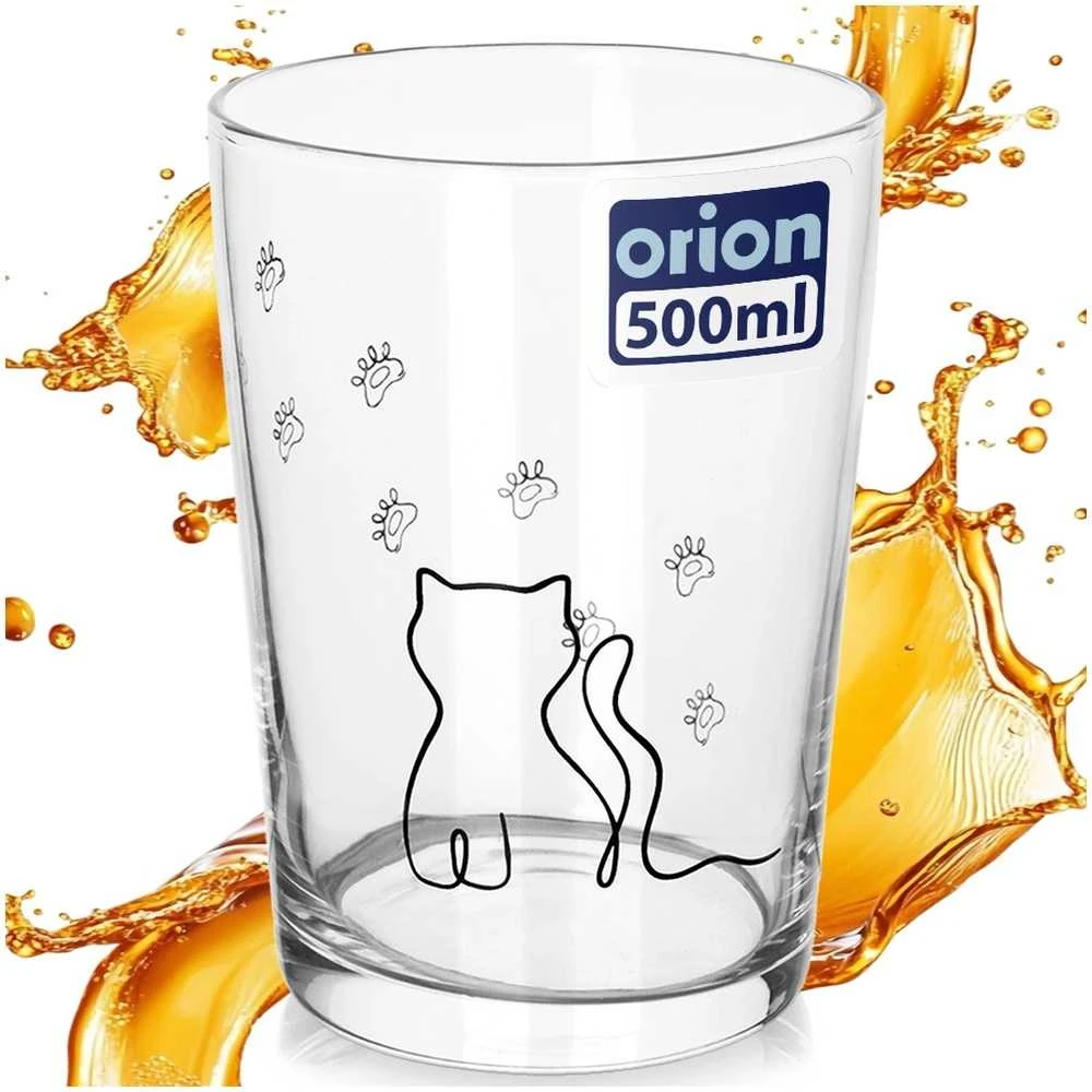 Orion Gerti stiklas 500 ml - Stiklinė su katės motyvu