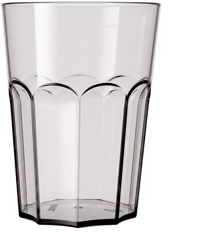 Stiklinė gėrimams, 400 ml, skaidri su juodu atspalviu, 9 × 9 × 11,5 cm