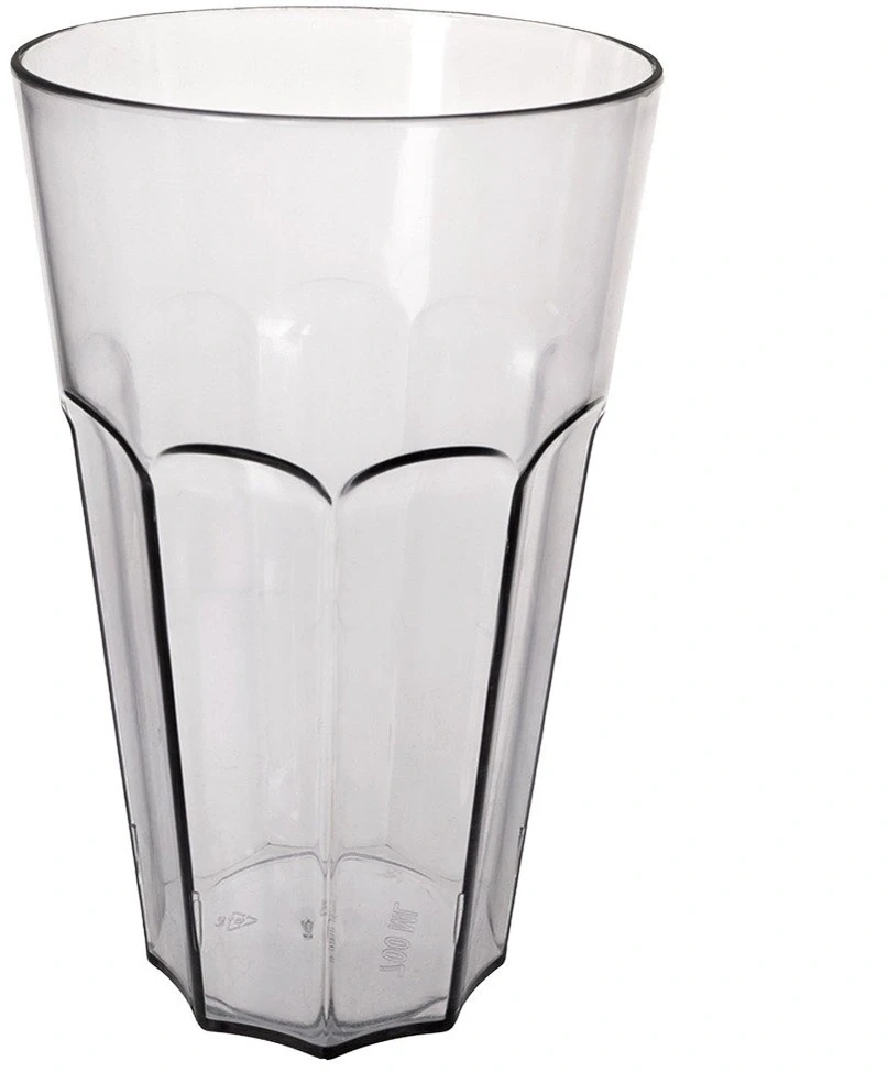 Stiklinė gėrimams 700 ml, skaidri su juodu atspalviu, 10 × 10 × 16 cm