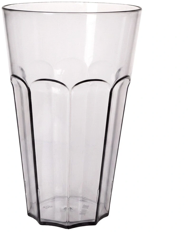 Stiklinė gėrimams 700 ml, skaidri su juodu atspalviu, 10 × 10 × 16 cm