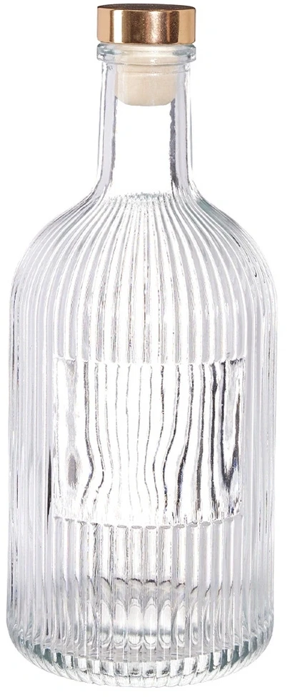 Stiklinė gertuvė su kamščiu, skaidri, 500 ml