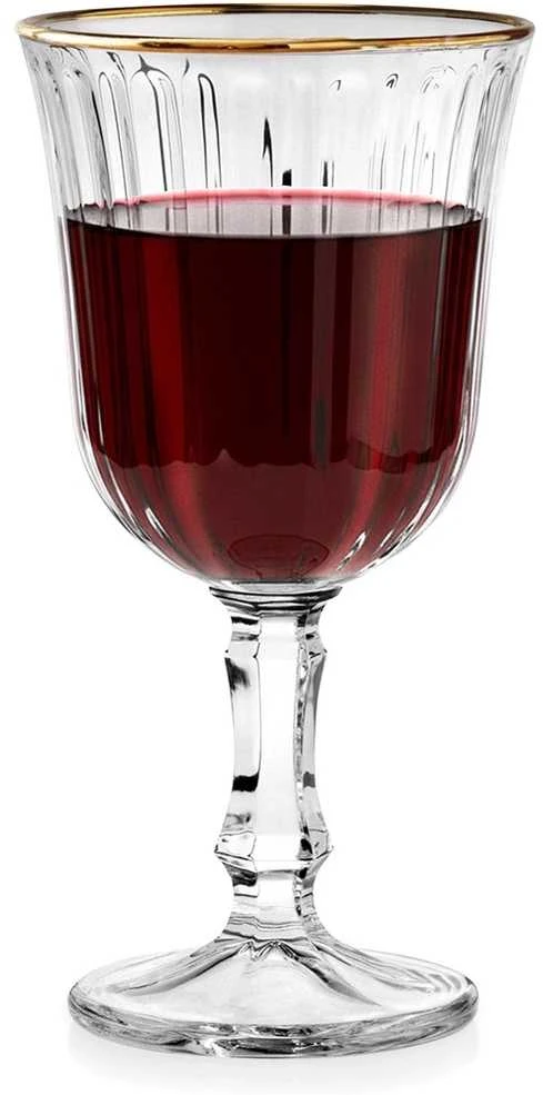 Vivalto Stiklinis vyno taurė 220 ml su auksine briauna