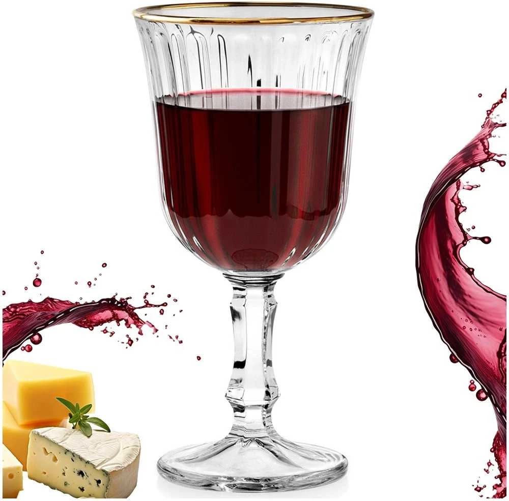 Vivalto Stiklinis vyno taurė 220 ml su auksine briauna