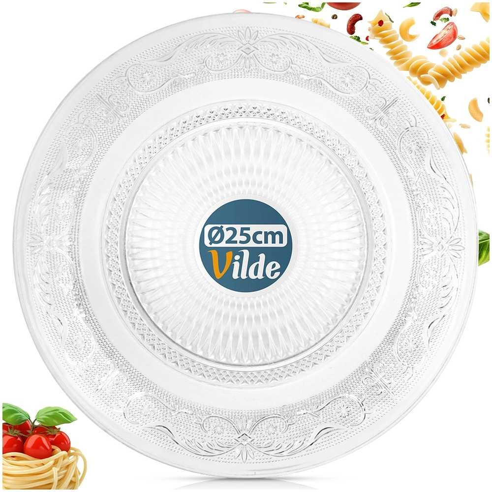 Vilde Stiklinė vakarienės lėkštė 25 cm
