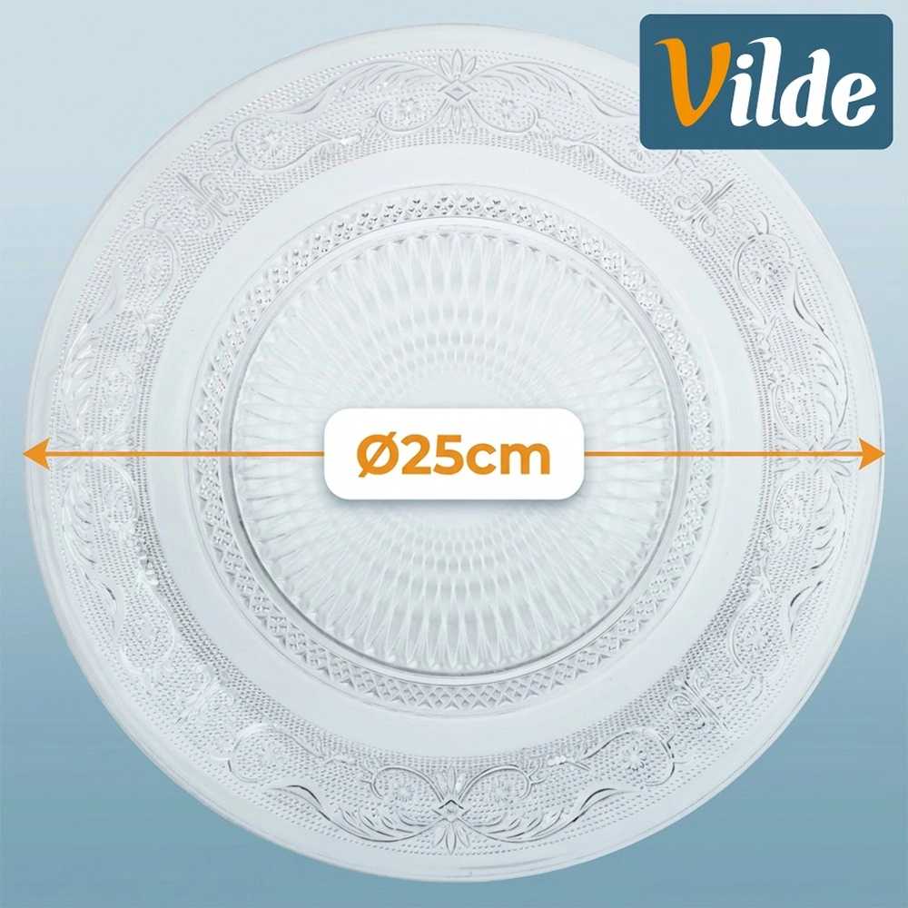 Vilde Stiklinė vakarienės lėkštė 25 cm