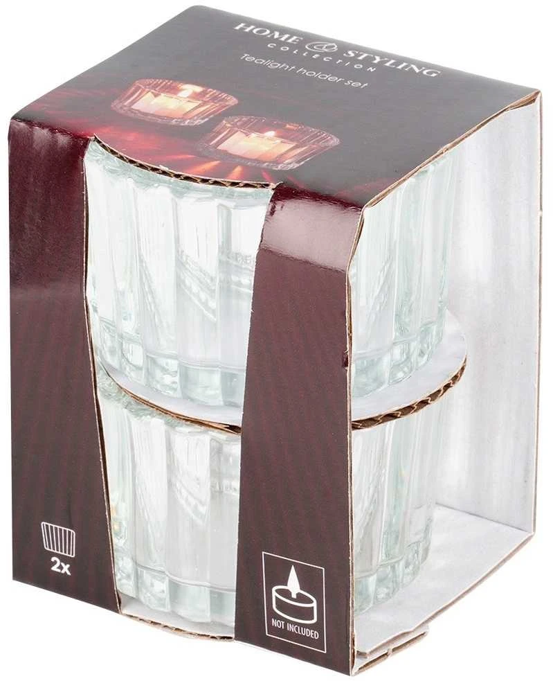 KOOPMAN Home Styling Collection Žvakių laikikliai Stikliniai 5,7 cm 2 vnt.