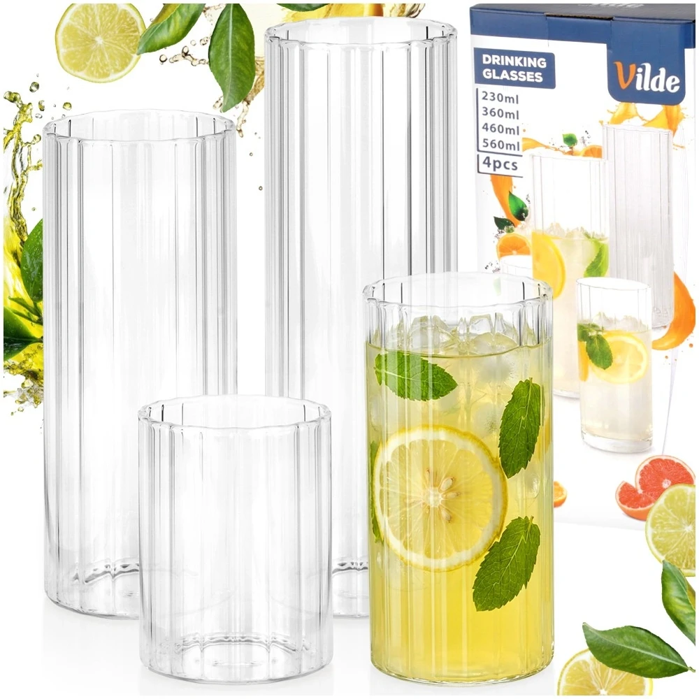 Stiklinės 230/360/460/560 ml 4 vnt.