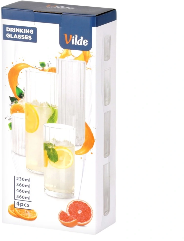 Stiklinės 230/360/460/560 ml 4 vnt.