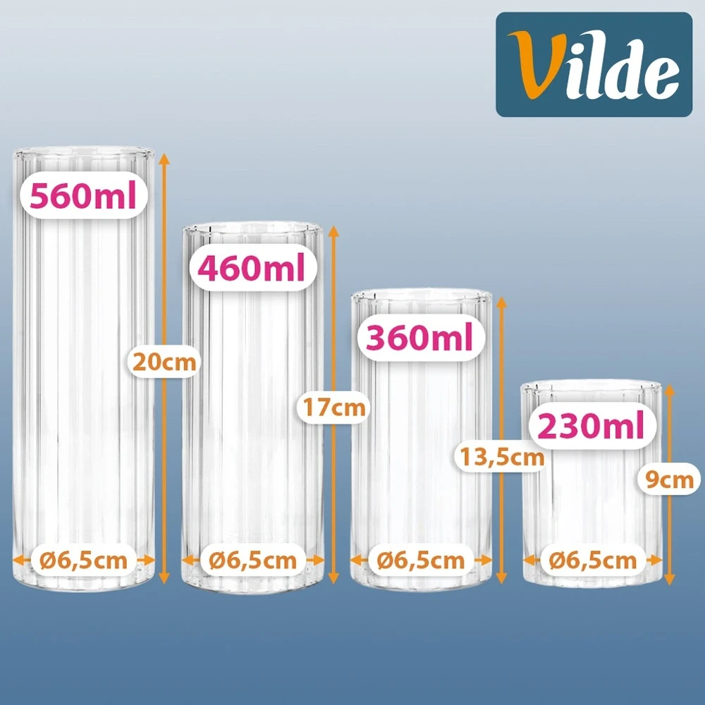 Stiklinės 230/360/460/560 ml 4 vnt.