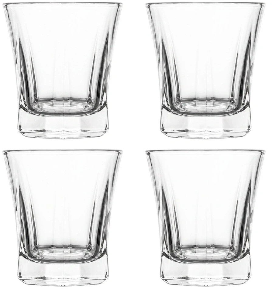 Stiklinės 300 ml, skaidrios, 9 × 9 × 9,5 cm, 4 vnt.