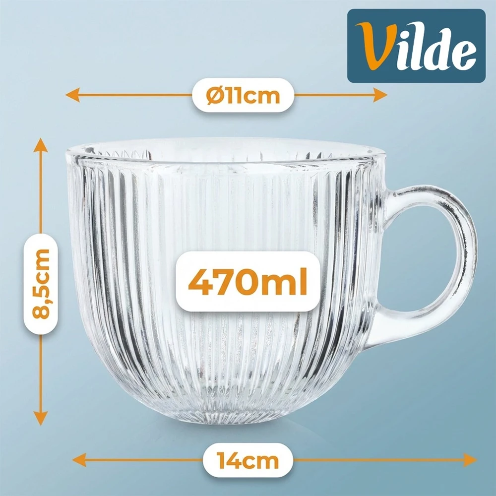 Lumarko Stiklinės kavai ir arbatai 470 ml 6 vnt.