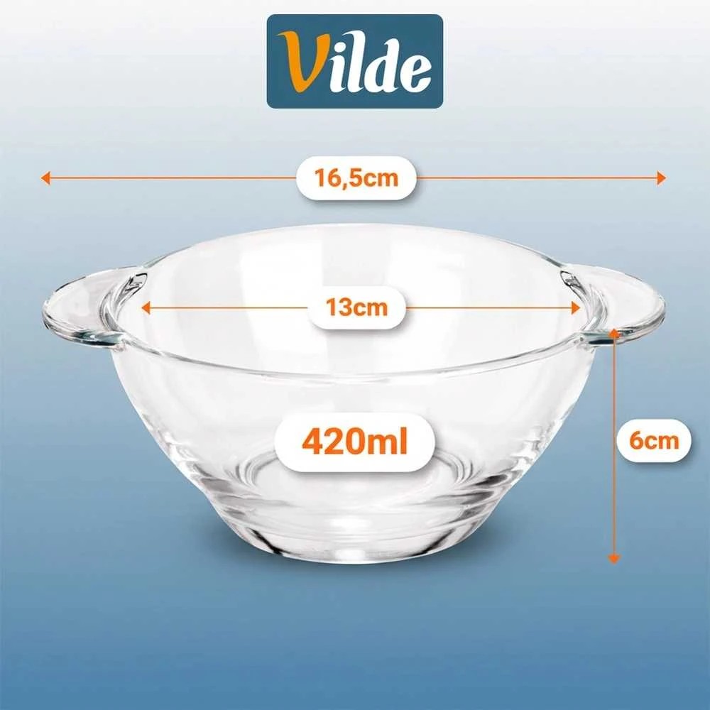 Glasmark Stiklinės lėkštės Vilde 420 ml, 6 vnt.