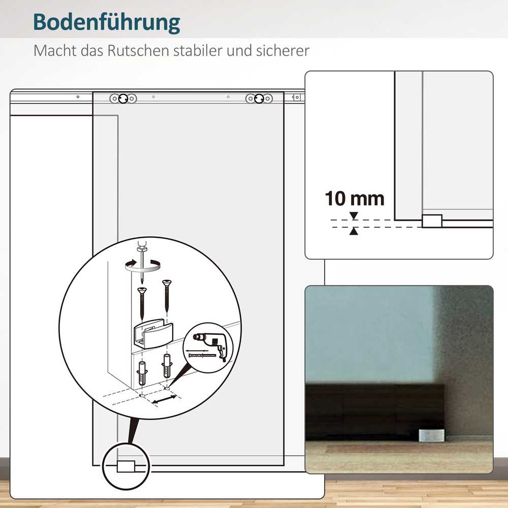 HOMCOM stiklinės stumdomos durys, matinio stiklo, 775/900/1025x2050 mm
