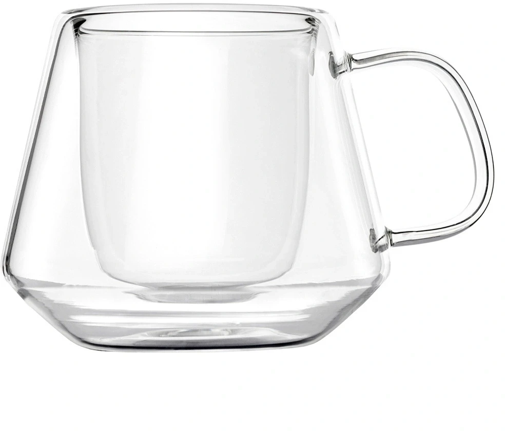 Stiklinės su dviguba sienele, 170 ml, skaidrios, 13 × 10 × 8,5 cm, 2 vnt.
