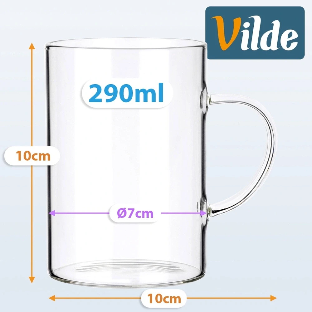 Stiklinės su rankenėlėmis, 290 ml, 6 vnt.
